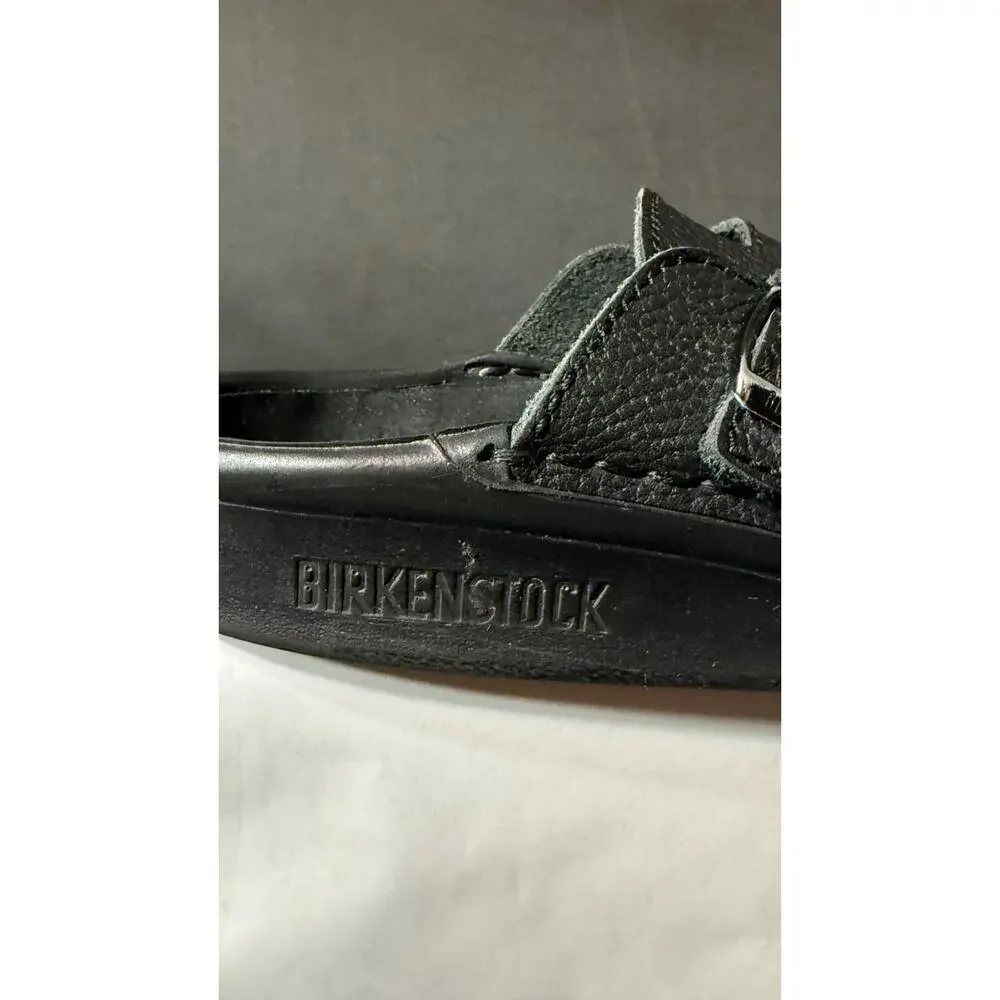 Birkenstock Boston Super Grip Black Leather Clogs Slip Resistant Mens 10